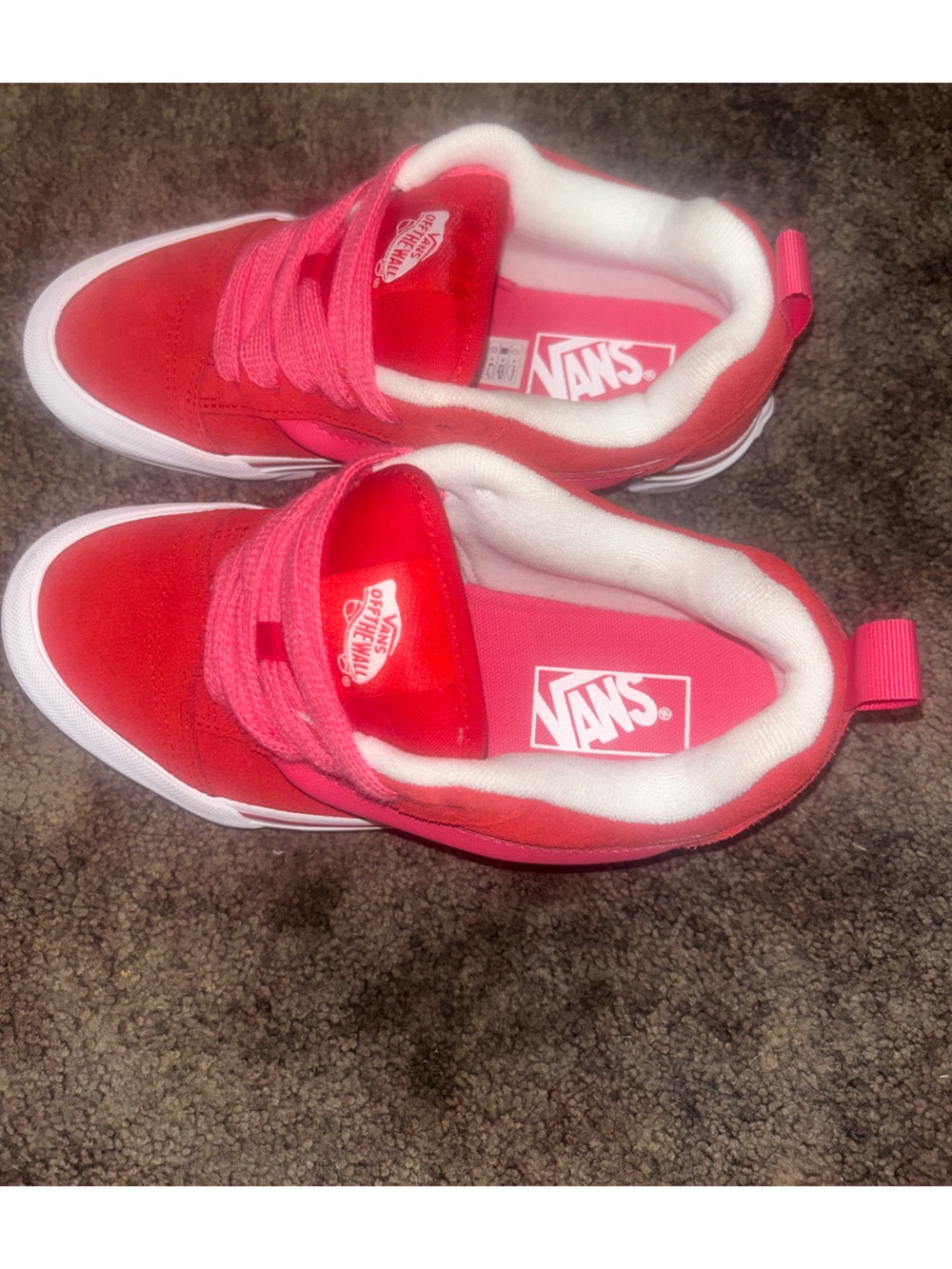 Women’s Vans Pink-Red Low-Top Skate Sneakers